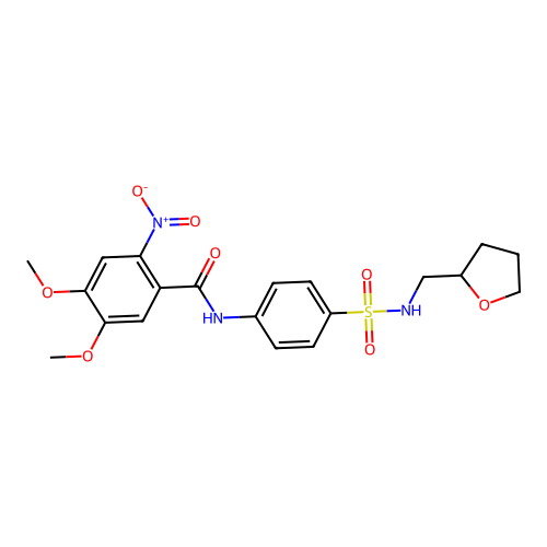 4,5-dimethoxy-2-nitro-N-[4-(oxolan-2-ylmethylsulfamoyl)phenyl]benzamide structure