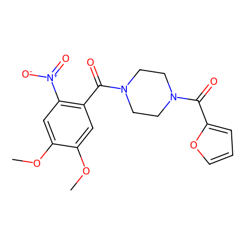 [4-(4,5-Dimethoxy-2-nitrobenzoyl)piperazin-1-yl]-(furan-2-yl)methanone structure