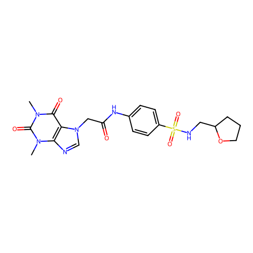2-(1,3-dimethyl-2,6-dioxopurin-7-yl)-N-[4-(oxolan-2-ylmethylsulfamoyl)phenyl]acetamide structure