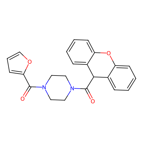[4-(furan-2-carbonyl)piperazin-1-yl]-(9H-xanthen-9-yl)methanone structure
