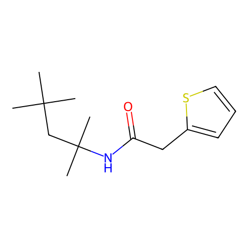 2-thiophen-2-yl-N-(2,4,4-trimethylpentan-2-yl)acetamide structure