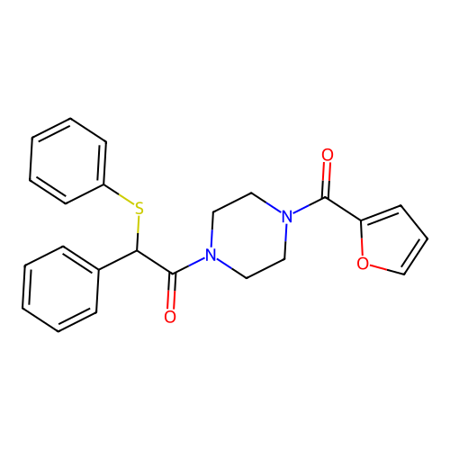 1-(2-Furoyl)-4-[phenyl(phenylthio)acetyl]piperazine structure