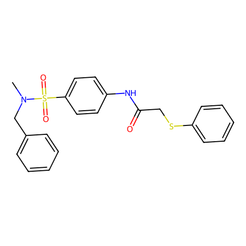 N-[4-[benzyl(methyl)sulfamoyl]phenyl]-2-phenylsulfanylacetamide structure