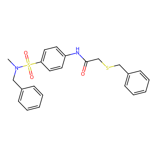 N-[4-[benzyl(methyl)sulfamoyl]phenyl]-2-benzylsulfanylacetamide structure