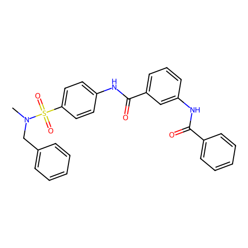3-benzamido-N-[4-[benzyl(methyl)sulfamoyl]phenyl]benzamide structure