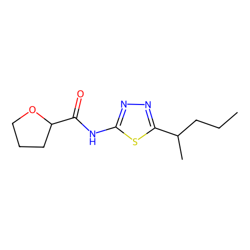 N-(5-pentan-2-yl-1,3,4-thiadiazol-2-yl)oxolane-2-carboxamide structure