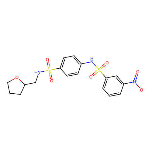 3-nitro-N-[4-(oxolan-2-ylmethylsulfamoyl)phenyl]benzenesulfonamide structure