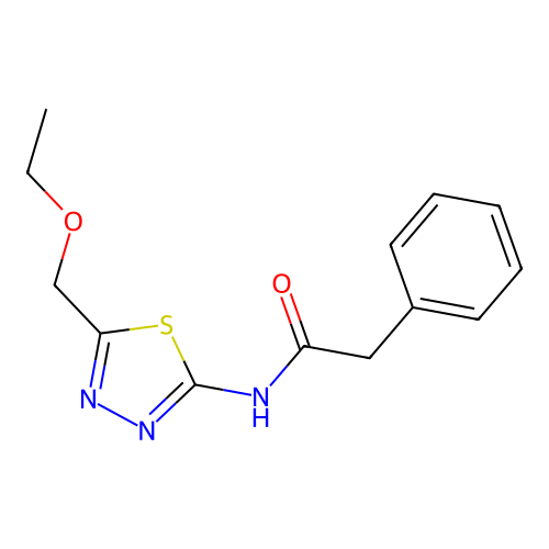 N-[5-(ethoxymethyl)-1,3,4-thiadiazol-2-yl]-2-phenylacetamide structure