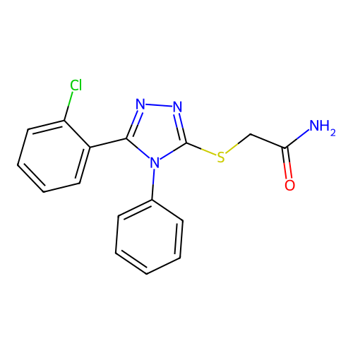 2-[[5-(2-Chlorophenyl)-4-phenyl-1,2,4-triazol-3-yl]sulfanyl]acetamide structure