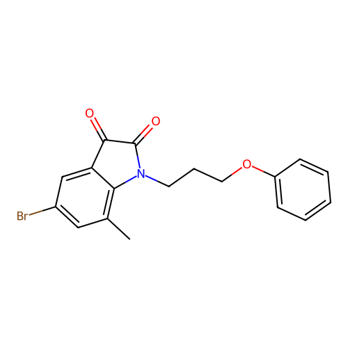 5-bromo-7-methyl-1-(3-phenoxypropyl)-1H-indole-2,3-dione structure