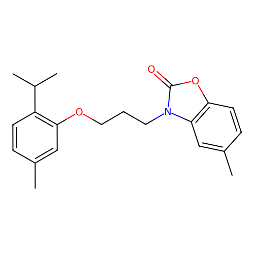 5-Methyl-3-[3-(5-methyl-2-propan-2-ylphenoxy)propyl]-1,3-benzoxazol-2-one structure
