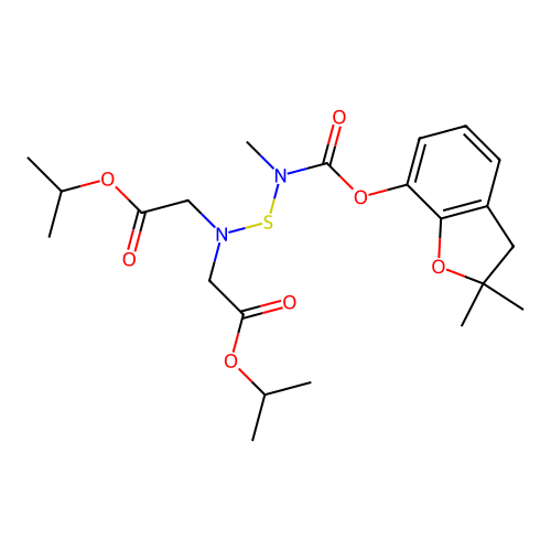 Glycine, N-(((((2,3-dihydro-2,2-dimethyl-7-benzofuranyl)oxy)carbonyl)methylamino)thio)-N-(2-(1-methylethoxy)-2-oxoethyl)-, 1-methylethyl ester structure