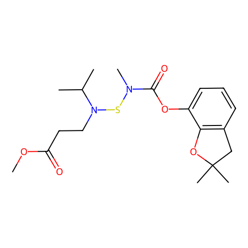 beta-Alanine, N-(((((2,3-dihydro-2,2-dimethyl-7-benzofuranyl)oxy)carbonyl)methylamino)thio)-N-(1-methylethyl)-, methyl ester structure