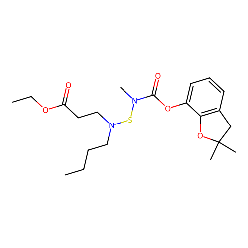 beta-Alanine, N-butyl-N-(((((2,3-dihydro-2,2-dimethyl-7-benzofuranyl)oxy)carbonyl)methylamino)thio)-, ethyl ester structure