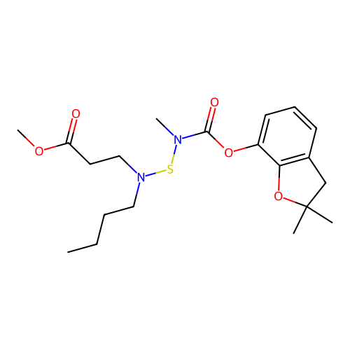 beta-Alanine, N-butyl-N-(((((2,3-dihydro-2,2-dimethyl-7-benzofuranyl)oxy)carbonyl)methylamino)thio)-, methyl ester structure