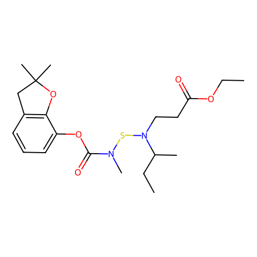 beta-Alanine, N-(((((2,3-dihydro-2,2-dimethyl-7-benzofuranyl)oxy)carbonyl)methylamino)thio)-N-(1-methylpropyl)-, ethyl ester structure