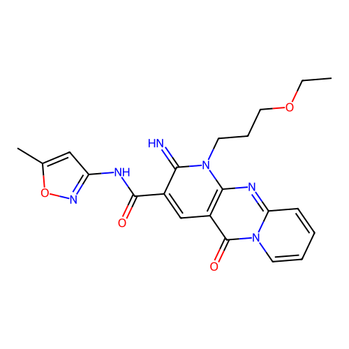 1-(3-ethoxypropyl)-2-imino-N-(5-methyl-3-isoxazolyl)-5-oxo-1,5-dihydro-2H-dipyrido[1,2-a:2',3'-d]pyrimidine-3-carboxamide structure