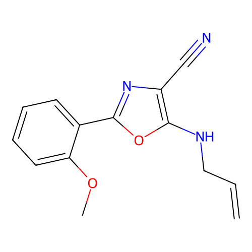 2-(2-Methoxyphenyl)-5-(prop-2-enylamino)-1,3-oxazole-4-carbonitrile structure