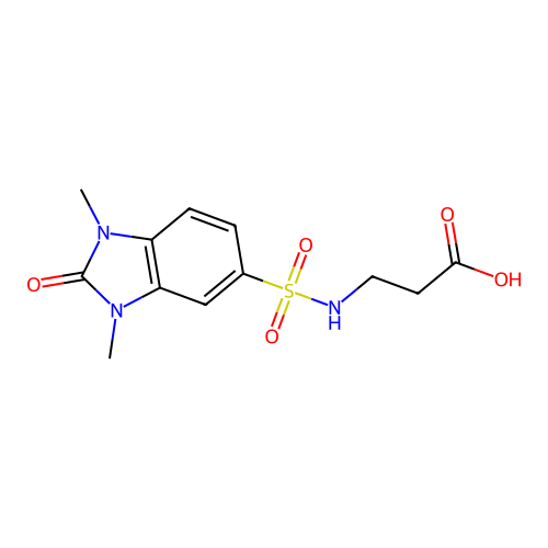 3-[(1,3-Dimethyl-2-oxobenzimidazol-5-yl)sulfonylamino]propanoic acid structure