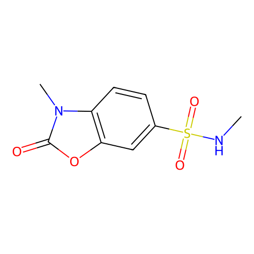 3-Methyl-2-oxo-2,3-dihydro-benzooxazole-6-sulfonic acid methylamide structure