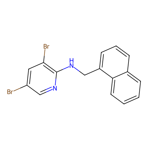 3,5-dibromo-N-(naphthalen-1-ylmethyl)pyridin-2-amine structure