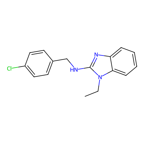 N-(4-chlorobenzyl)-N-(1-ethyl-1H-benzimidazol-2-yl)amine structure