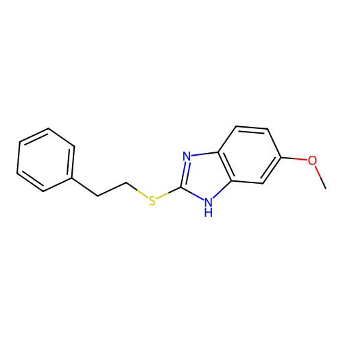 5-methoxy-2-[(2-phenylethyl)sulfanyl]-1H-benzimidazole structure