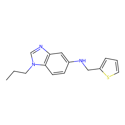 1-propyl-N-(thiophen-2-ylmethyl)-1H-benzimidazol-5-amine structure