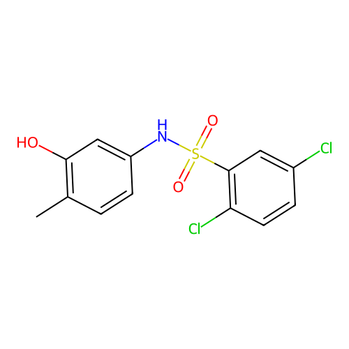 2,5-dichloro-N-(3-hydroxy-4-methylphenyl)benzenesulfonamide structure