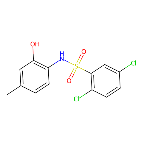 2,5-dichloro-N-(2-hydroxy-4-methylphenyl)benzenesulfonamide structure