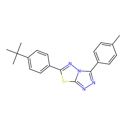 6-(4-tert-butylphenyl)-3-(4-methylphenyl)[1,2,4]triazolo[3,4-b][1,3,4]thiadiazole structure
