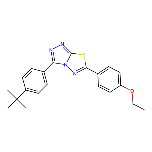 3-(4-tert-butylphenyl)-6-(4-ethoxyphenyl)[1,2,4]triazolo[3,4-b][1,3,4]thiadiazole structure