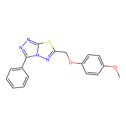 6-[(4-Methoxyphenoxy)methyl]-3-phenyl[1,2,4]triazolo[3,4-b][1,3,4]thiadiazole structure