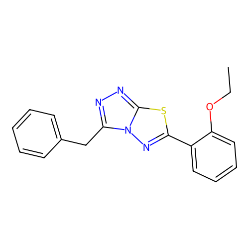 3-Benzyl-6-(2-ethoxyphenyl)[1,2,4]triazolo[3,4-b][1,3,4]thiadiazole structure