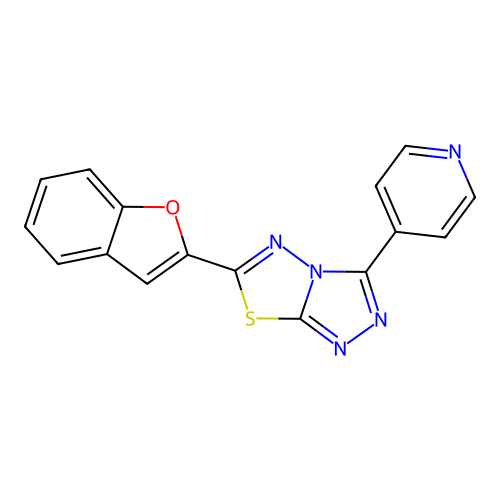 6-(1-Benzofuran-2-yl)-3-pyridin-4-yl-[1,2,4]triazolo[3,4-b][1,3,4]thiadiazole structure