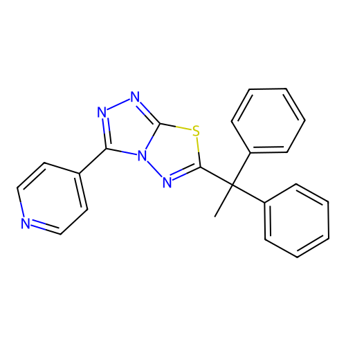 6-(1,1-Diphenylethyl)-3-pyridin-4-yl-[1,2,4]triazolo[3,4-b][1,3,4]thiadiazole structure