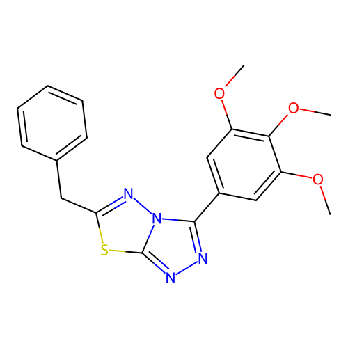 6-Benzyl-3-(3,4,5-trimethoxyphenyl)-[1,2,4]triazolo[3,4-b][1,3,4]thiadiazole structure