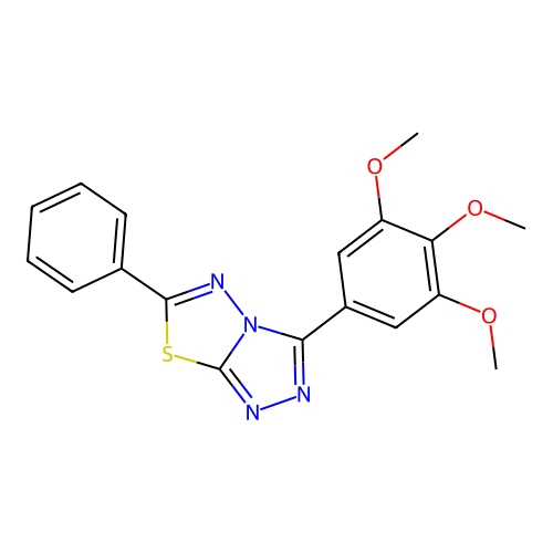 6-Phenyl-3-(3,4,5-trimethoxyphenyl)-[1,2,4]triazolo[3,4-b][1,3,4]thiadiazole structure