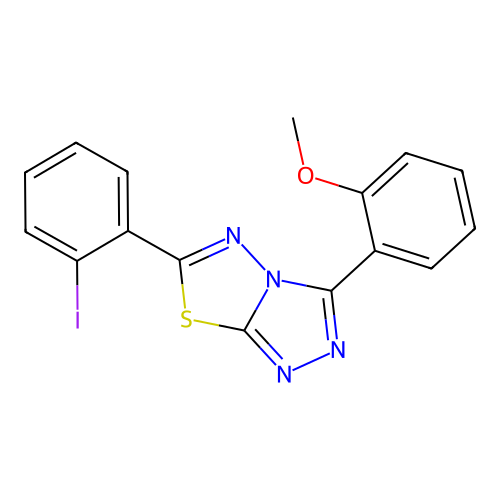 6-(2-Iodophenyl)-3-(2-methoxyphenyl)-[1,2,4]triazolo[3,4-b][1,3,4]thiadiazole structure
