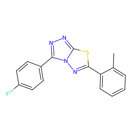 3-(4-Fluorophenyl)-6-(2-methylphenyl)[1,2,4]triazolo[3,4-b][1,3,4]thiadiazole structure