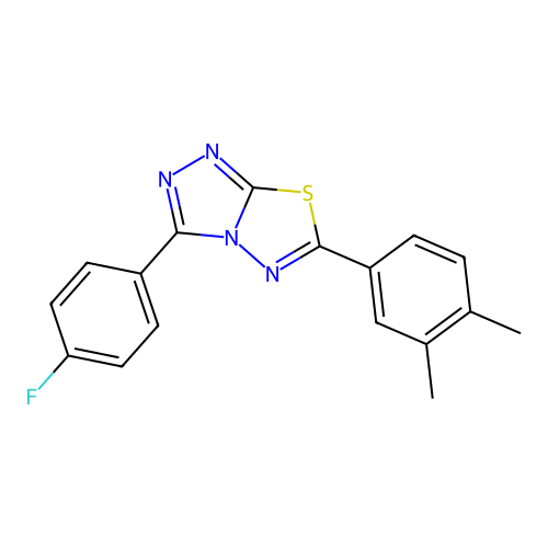 6-(3,4-dimethylphenyl)-3-(4-fluorophenyl)[1,2,4]triazolo[3,4-b][1,3,4]thiadiazole structure