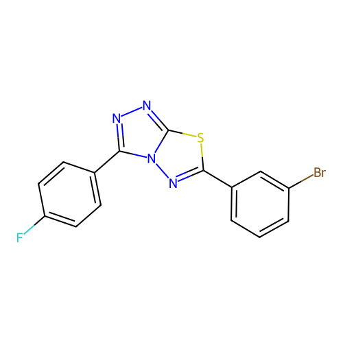 6-(3-Bromophenyl)-3-(4-fluorophenyl)[1,2,4]triazolo[3,4-b][1,3,4]thiadiazole structure