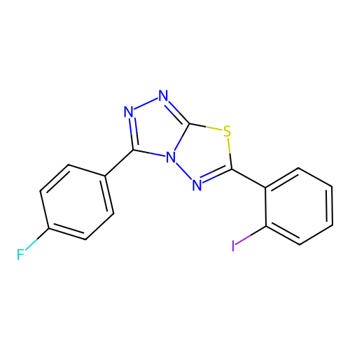 3-(4-Fluorophenyl)-6-(2-iodophenyl)[1,2,4]triazolo[3,4-b][1,3,4]thiadiazole structure
