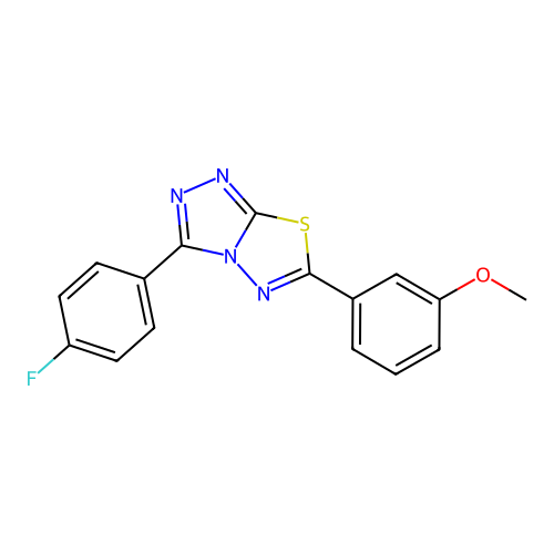 3-[3-(4-fluorophenyl)[1,2,4]triazolo[3,4-b][1,3,4]thiadiazol-6-yl]phenyl methyl ether structure