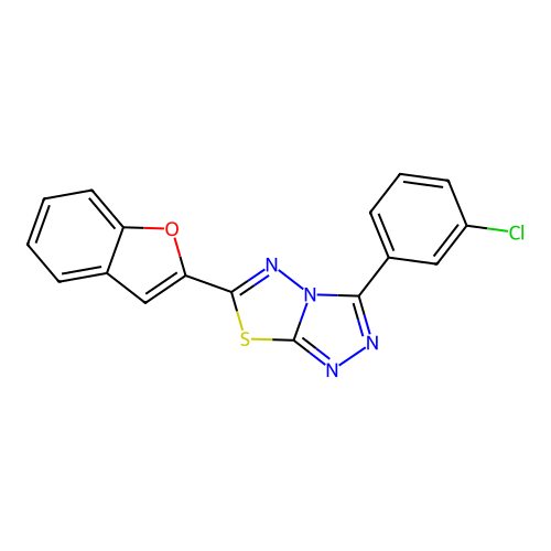 6-(1-Benzofuran-2-yl)-3-(3-chlorophenyl)[1,2,4]triazolo[3,4-b][1,3,4]thiadiazole structure