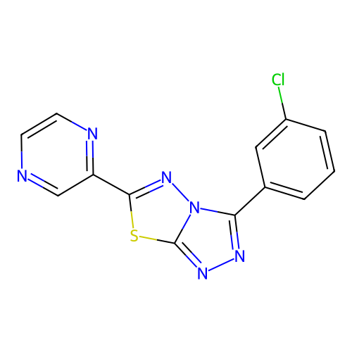 3-(3-Chlorophenyl)-6-(2-pyrazinyl)[1,2,4]triazolo[3,4-b][1,3,4]thiadiazole structure