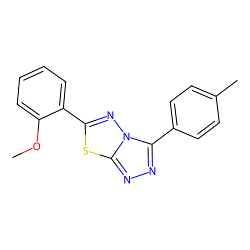 6-(2-Methoxyphenyl)-3-(4-methylphenyl)-[1,2,4]triazolo[3,4-b][1,3,4]thiadiazole structure
