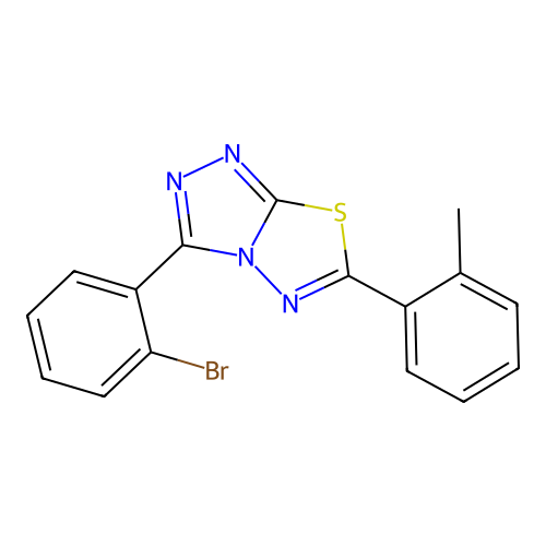 3-(2-Bromophenyl)-6-(2-methylphenyl)[1,2,4]triazolo[3,4-b][1,3,4]thiadiazole structure