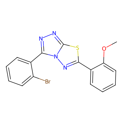 3-(2-Bromophenyl)-6-(2-methoxyphenyl)-[1,2,4]triazolo[3,4-b][1,3,4]thiadiazole structure