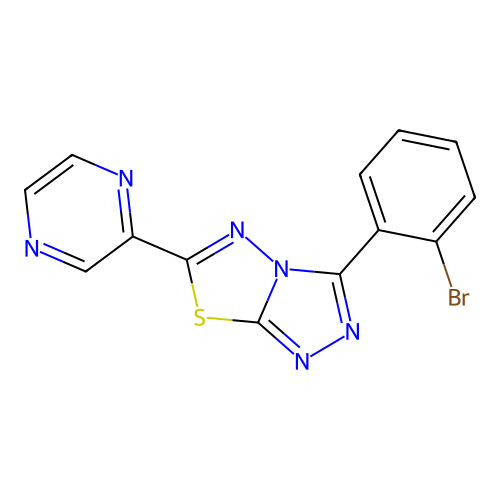 3-(2-Bromophenyl)-6-(2-pyrazinyl)[1,2,4]triazolo[3,4-b][1,3,4]thiadiazole structure